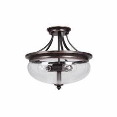 Craftmade Stafford 3-LT Semi Flush - Aged Bronze/Textured Black - 38753-AGTB