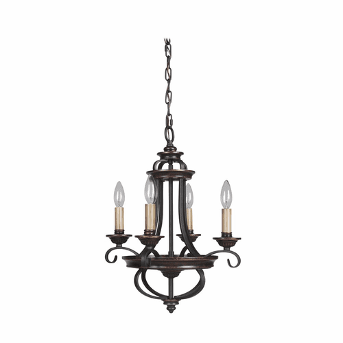 Craftmade Stafford 4-LT Chandelier - Aged Bronze/Textured Black - 38724-AGTB