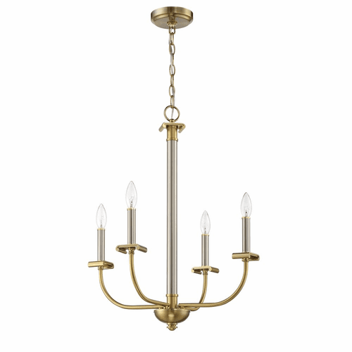 Craftmade Stanza 4-LT Chandelier - Brushed Polished Nickel - 54824-BNKSB