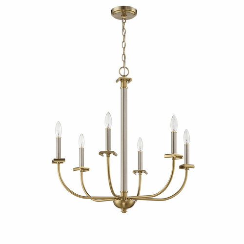 Craftmade Stanza 6-LT Chandelier - Brushed Polished Nickel - 54826-BNKSB
