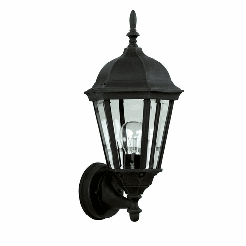 Craftmade Straight Glass Small Outdoor Wall Mount - Textured Matte Black - Z316-TB