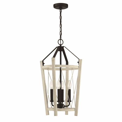 Craftmade Suffolk 4-LT Foyer Light - Cottage White/Espresso - 51934-CWESP