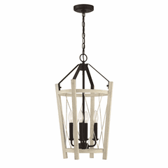 Craftmade Suffolk 4-LT Foyer Light - Cottage White/Espresso - 51934-CWESP Craftmade Suffolk 4-LT Foyer Light - Cottage White/Espresso - 51934-CWESP