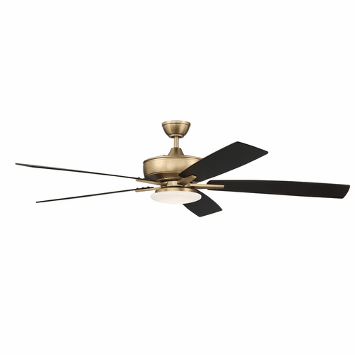 Craftmade Super Pro 60" Ceiling Fan w/Light Kit - Satin Brass - S112SB5-60BWNFB