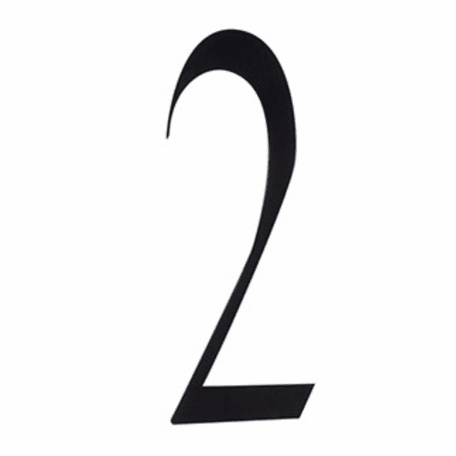 Craftmade Surface Mount Address Plaque Number - 2 - Flat Black - AP-2-FB