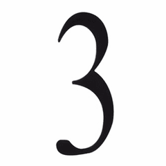 Craftmade Surface Mount Address Plaque Number - 3 - Flat Black - AP-3-FB