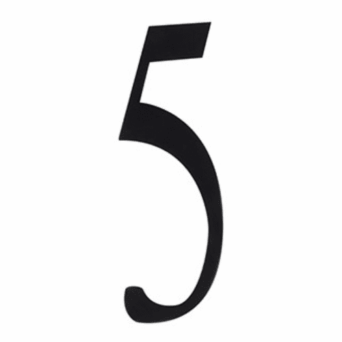 Craftmade Surface Mount Address Plaque Number - 5 - Flat Black - AP-5-FB