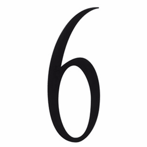 Craftmade Surface Mount Address Plaque Number - 6 - Flat Black - AP-6-FB