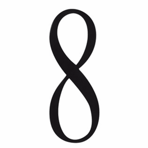 Craftmade Surface Mount Address Plaque Number - 8 - Flat Black - AP-8-FB