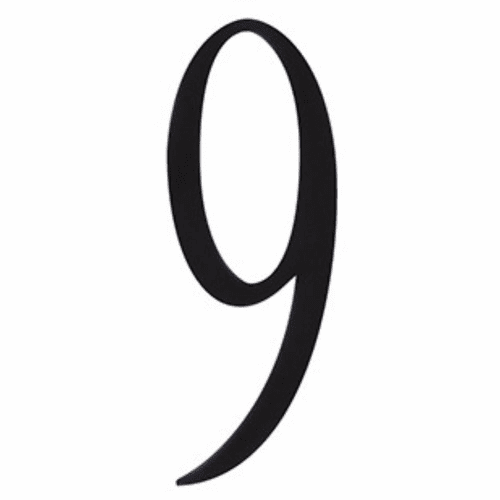 Craftmade Surface Mount Address Plaque Number - 9 - Flat Black - AP-9-FB