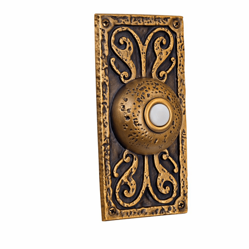 Craftmade Surface Mount Designer Lighted Push Button - Burnished Brass - PB3037-BB