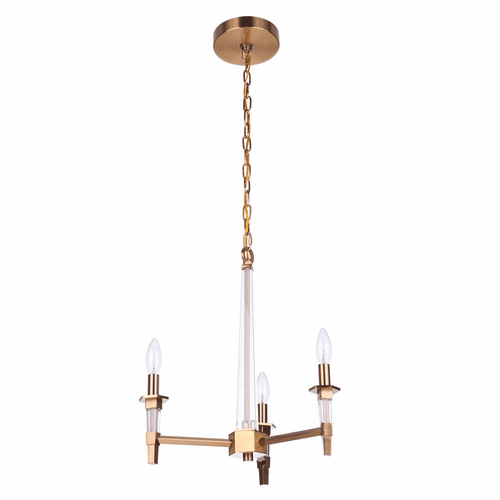 Craftmade Tarryn 3 Light Chandelier - Satin Brass - 53223-SB