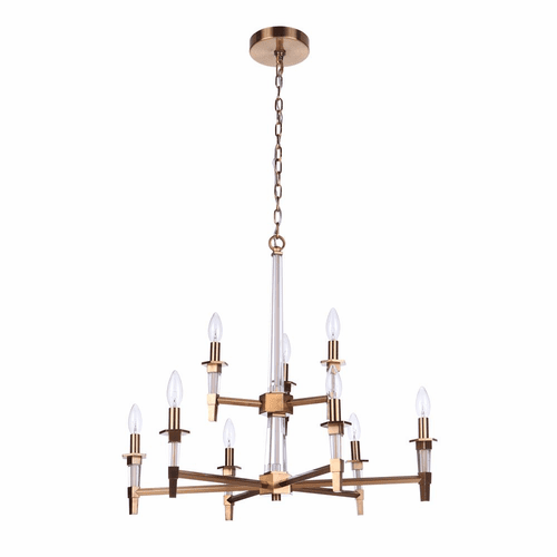 Craftmade Tarryn 9 Light Chandelier - Satin Brass - 53229-SB