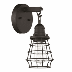 Craftmade Thatcher 1-LT Cage Wall Sconce - Flat Black - 50601-FB