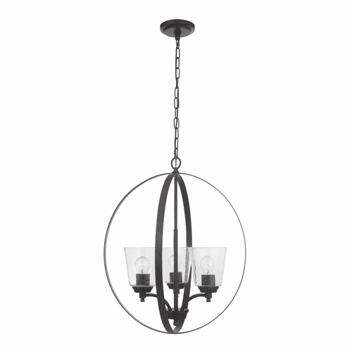Craftmade Tyler 3-LT Foyer Light - Flat Black - 50233-FB