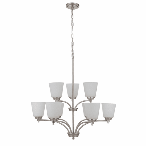 Craftmade Tyler 9-LT Chandelier - Brushed Polished Nickel - 50229-BNK-WG