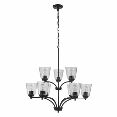 Craftmade Tyler 9-LT Chandelier - Flat Black - 50229-FB