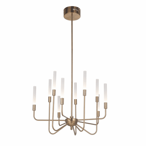 Craftmade Valdi 10 Arm LED Chandelier - Satin Brass - 49610-SB-LED
