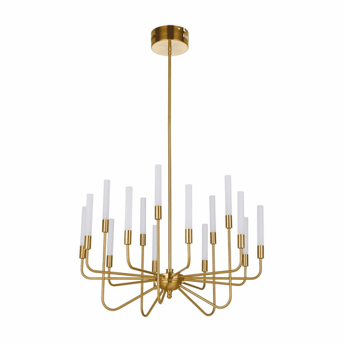 Craftmade Valdi 15 Arm LED Chandelier - Satin Brass - 49615-SB-LED