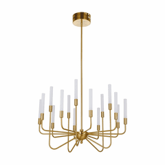 Craftmade Valdi 15 Arm LED Chandelier - Satin Brass - 49615-SB-LED