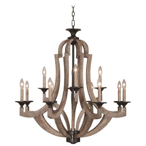 Craftmade Winton 12-LT Chandelier - Weathered Pine - 35112-WP