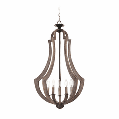 Craftmade Winton 5-LT Foyer Light - Weathered Pine - 35135-WP