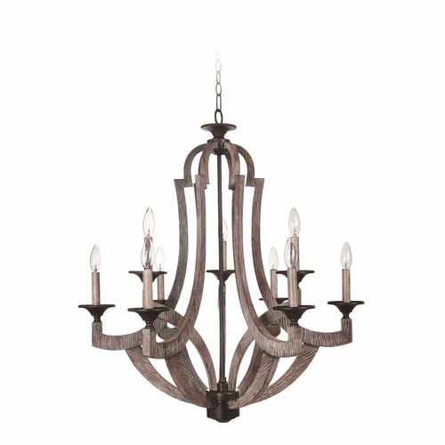 Craftmade Winton 9-LT Chandelier - Weathered Pine - 35129-WP