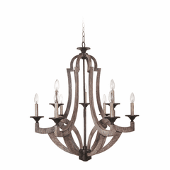 Craftmade Winton 9-LT Chandelier - Weathered Pine - 35129-WP