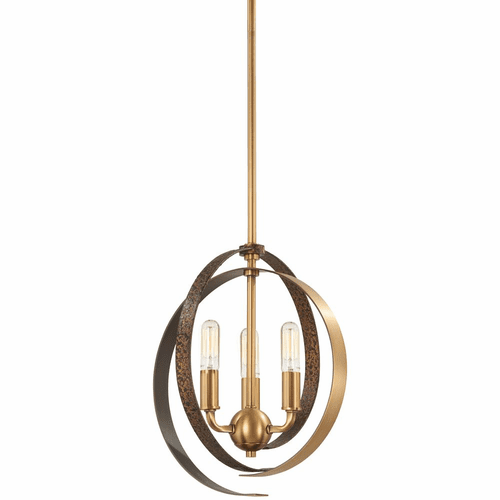 Criterium Pendant - Aged Brass W/Textured Iron - 4622-099
