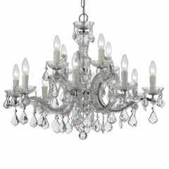 Crystorama 12 Light Clear Crystal Italian Chrome Chandelier I - 4379-CH-CL-I