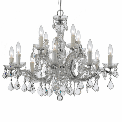 Crystorama 12 Light Clear Crystal Italian Chrome Chandelier I - 4379-CH-CL-I