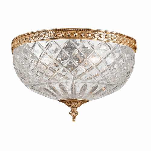 Crystorama 2 Light Brass Crystal Ceiling Mount II - 117-10-OB