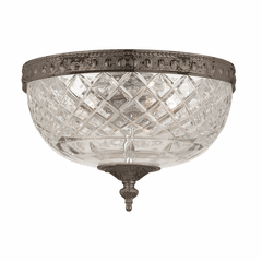 Crystorama 2 Light Bronze Crystal Ceiling Mount - 117-8-EB