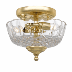 Crystorama 2 Light Ceiling Mount - Polished Brass - 55-SF-PB