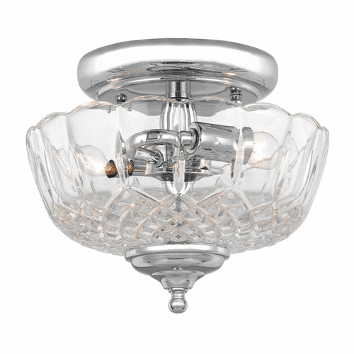 Crystorama 2 Light Ceiling Mount - Polished Chrome - 55-SF-CH