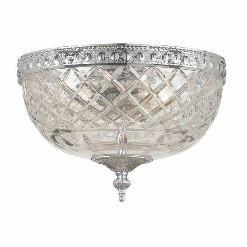 Crystorama 2 Light Chrome Crystal Ceiling Mount - 117-8-CH