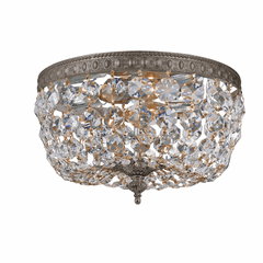 Crystorama 2 Light Clear Crystal Bronze Ceiling Mount - 710-EB-CL-MWP