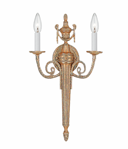 Crystorama 2 Light Matte Brass Cast Brass Wall Mount - 662-MB