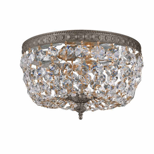 Crystorama 2 Light Swarovski Strass Bronze Ceiling Mount - 710-EB-CL-S