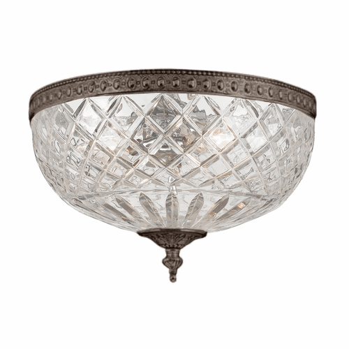 Crystorama 3 Light Bronze Crystal Ceiling Mount - 117-12-EB