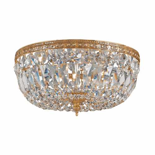 Crystorama 3 Light Clear Swarovski Strass Brass Ceiling Mount - 712-OB-CL-S