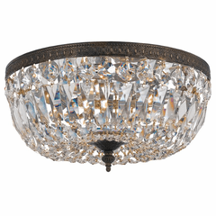 Crystorama 3 Light Clear Swarovski Strass Brass Ceiling Mount III - 716-EB-CL-S