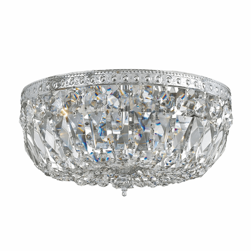 Crystorama 3 Light Clear Swarovski Strass Chrome Ceiling Mount II - 714-CH-CL-S