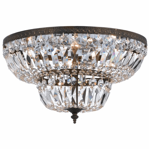 Crystorama 4 Light Clear Spectra Bronze Ceiling Mount - 718-EB-CL-SAQ