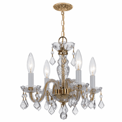 Crystorama 4 Light Mini Chandelier - Polished Brass - 1064-PB-CL-I Crystorama 4 Light Mini Chandelier - Polished Brass - 1064-PB-CL-I