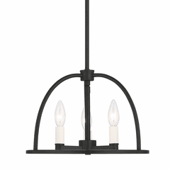 Crystorama Abbott 3 Light Chandelier - Black - ABB-3003-BK