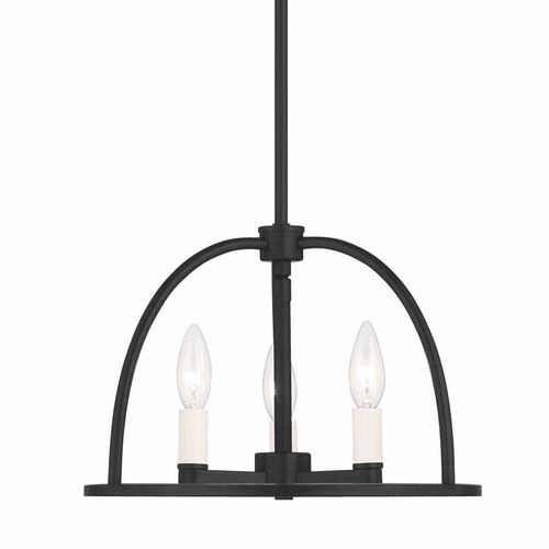 Crystorama Abbott 3 Light Chandelier - Black - ABB-3003-BK