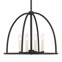 Crystorama Abbott 4 Light Chandelier - Black - ABB-3004-BK