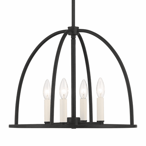 Crystorama Abbott 4 Light Chandelier - Black - ABB-3004-BK