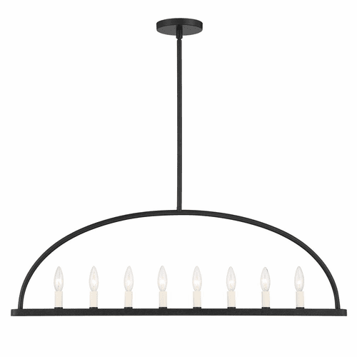 Crystorama Abbott 8 Light Chandelier - Black - ABB-3007-BK